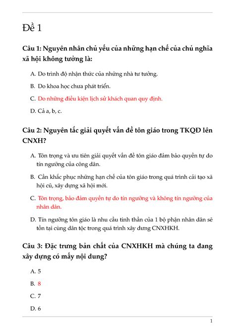 Mau De Thi Thu Cnxhkh Hcmut Đề 1 Câu 1 Nguyên Nhân Chủ Yếu Của Những Hạn Chế Của Chủ Nghĩa