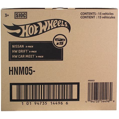 Hot Wheels Track Bundle Of 15 Toy Cars 3 Packs Of 5