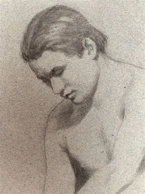 Unknown Academic Study Of Male Nude Two Sided Sketches On Reverce