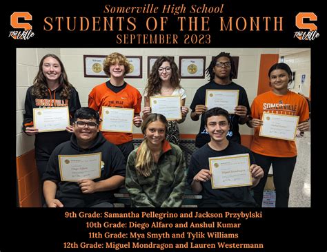 Students Of The Month Somerville High School