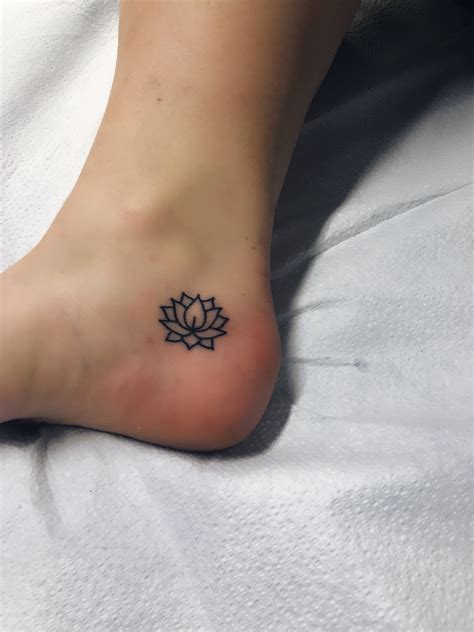 Small Lotus Flower Tattoo On Ankle