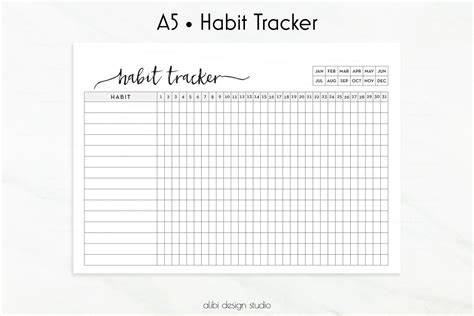 Habit Tracker Habit Printable A5 Planner Inserts Daily Etsy Australia