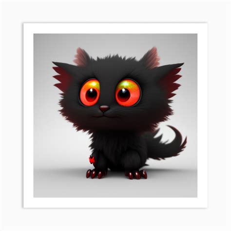 Cute Black Cat Art Print by Nohacreations/artistrycreations - Fy