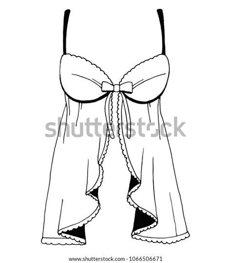 Sketch Lingerie Sexy Nightgown Vector Illustration Stock Vector Royalty Free 1066506671