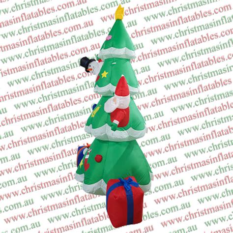 2 1m Christmas Tree With Ts Santa Claus And Snowman Airfigs Inflatables