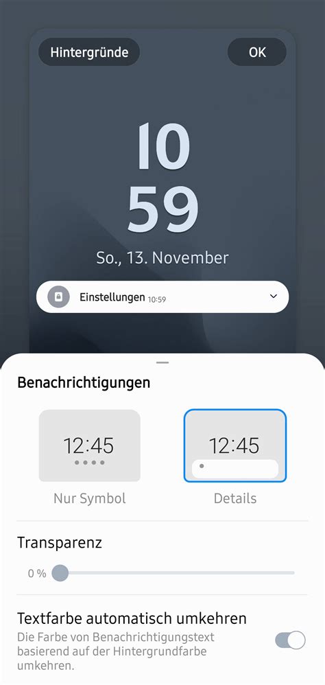 Kurze Anzeige von Benachrichtigungen nach eintreffen (am Always On