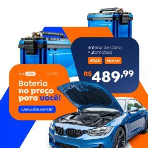 Vendas De Baterias Automotiva Bateria De Carro Social Media Psd