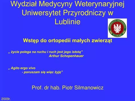 Ppt Wydzia Medycyny Weterynaryjnej Uniwersytet Przyrodniczy W