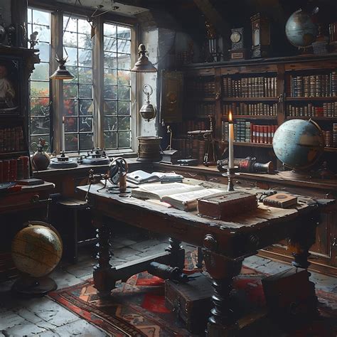 Premium Photo Enchanting Library Study Room