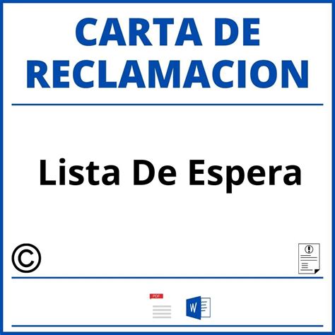 Modelo Carta Reclamacion Lista De Espera WORD PDF