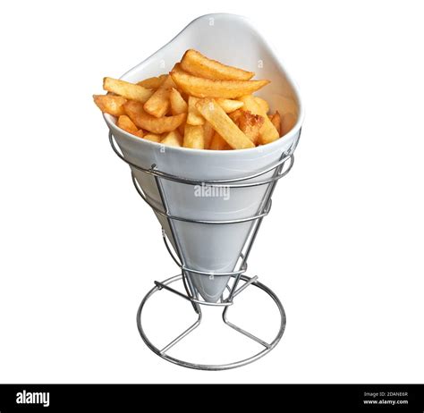 Fresh Belgian or French Potatoes fries served in a porcelaine cone ...