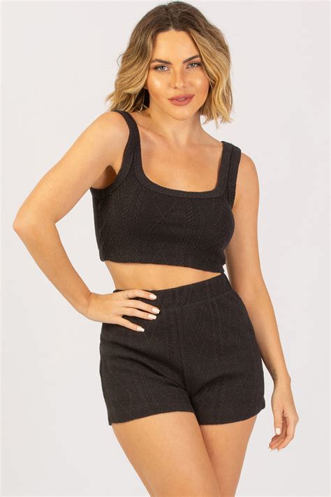 Cropped Regata Tricot Preto