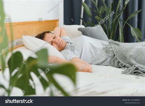 Middleaged Woman Sleeping Bed Home Stock Photo Shutterstock