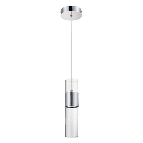 Kendal Lighting Chrome Mini Moderncontemporary Clear Glass Cylinder