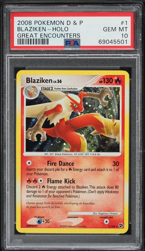 Pokemon Diamond Pearl Great Encounters Holo Blaziken Psa