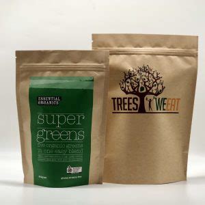 Paper Stand Up Pouches For 210g Super Greens Packaging Gozeniths