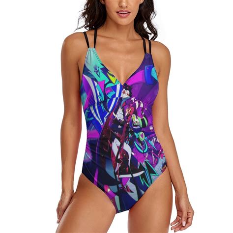 Hazbin Hotel Helluva Boss One Piece Swimsuit for Women Cross-Back