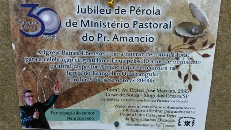 30 anos de Ministério Pastoral de Pr Amancio CBN SP Convenção