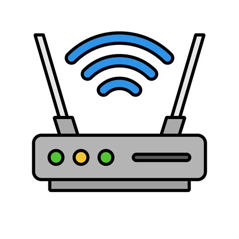 Flat Design Network Router Icon Internet Access Relay Device Vector