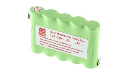 Rs Pro 6v Nimh Rechargeable Battery Pack 2ah Pack Of 1 Rs