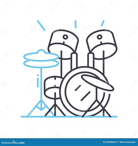 Drums Set One Line Art Continuous Line Drawing Of Play Drum Kit