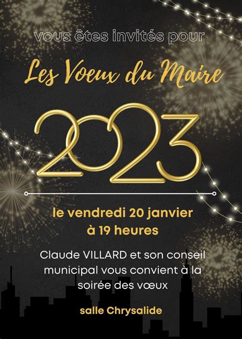 CEREMONIE DES VOEUX DU MAIRE A LA POPULATION Mairie De Jons