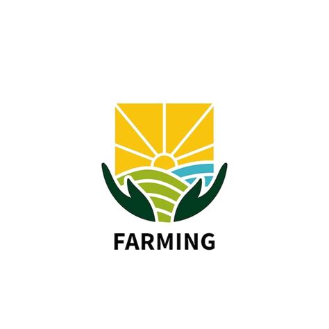 Premium Vector Sun Farm Field Summer Agriculture Harvest Logo Design