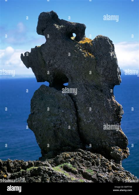 ireland, county kerry, iveragh peninsula, skellig michael natural shaped rock on an irish ...