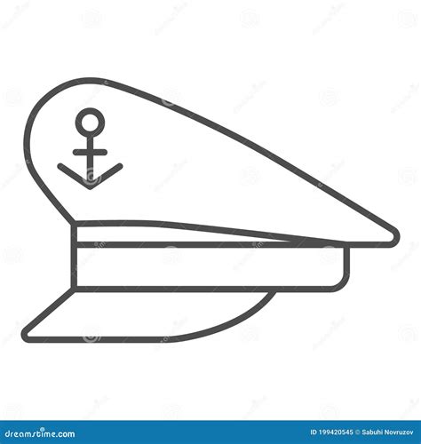 Captain Cap Thin Line Icon Sea Cruise Concept Sailor Cap Sign On White Background Captain Hat