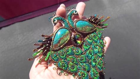 Украшения. Колье "Павлины" Натуральные камни и бисер. - YouTube