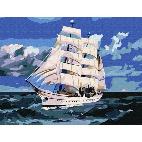 KH0793 Корабль в море Раскраска картина по номерам на картоне купить ...