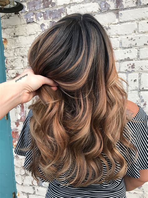 Caramel Balayage On Dark Hair By Askforamy Caramel Highlights On Dark