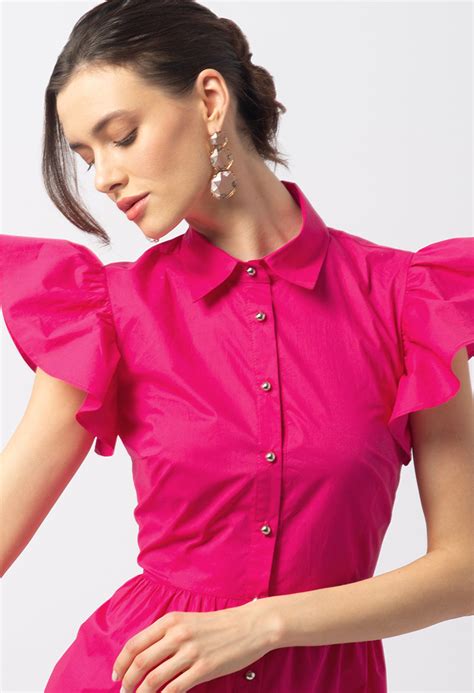 Sukienka z bawełny w kolorze fuksja Latina fuksja KOLEKCJA S S SUKIENKI ZOBACZ WSZYSTKIE