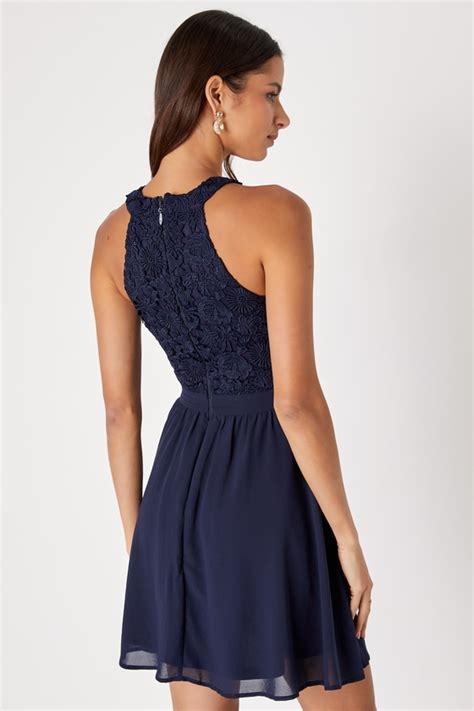 Lulus Lace And Chiffon Skater Dress Outlet