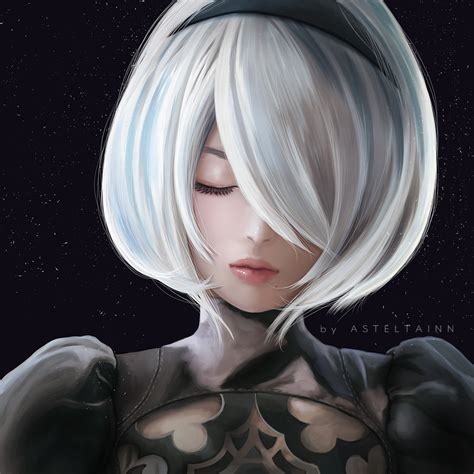 2B Portrait By Asteltainn Hentai Foundry