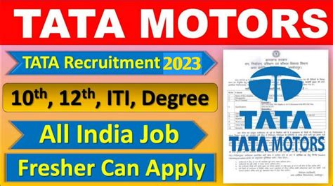 Tata Motors Job Vacancy Tata Motor Recruitment Tata Motors