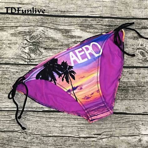 Tdfunlive Floral Palm Tree Bikini Bottom Swimwear Women Swimsuit Beach Panties Women