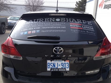 Professional Rear Window Perforated Vinyl Wrap for Real Estate Agent