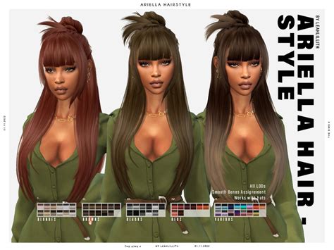 The Sims Resource LeahLillith Ariella Hairstyle Sims Hair Sims 4