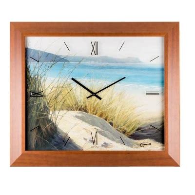 Orologio Parete 70x60cm Con Sfondo Di Mare E Spiaggia Con Dune Di