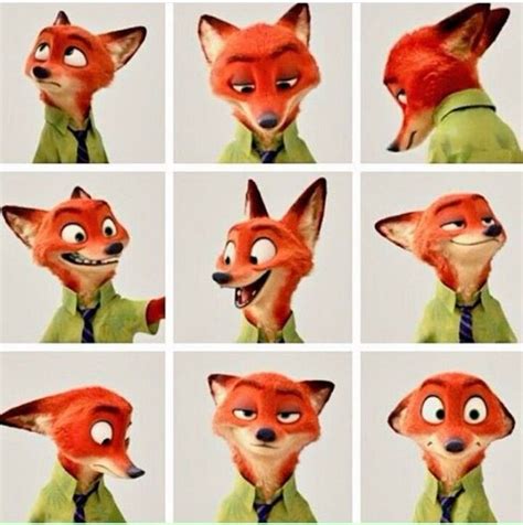 Nick Wilde Expressions Zootopia Fanart Disney Zootopia Disney And