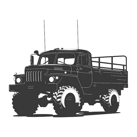 Premium Vector Silhouette Military Truck Black Color Only