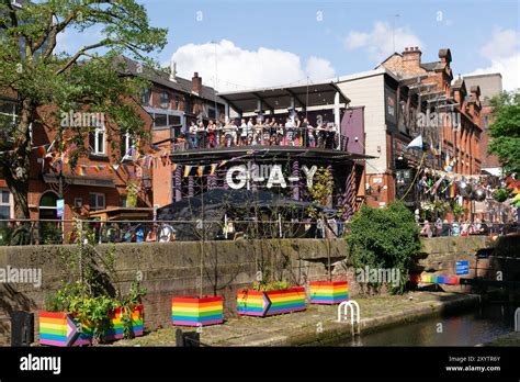 Canal Street During Manchester Pride Weekend On Bar In The Gay Village Stock Photo Alamy