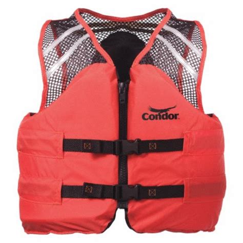 Condor Commercial Life Jacket Uscg Type Iii Foam Flotation Material