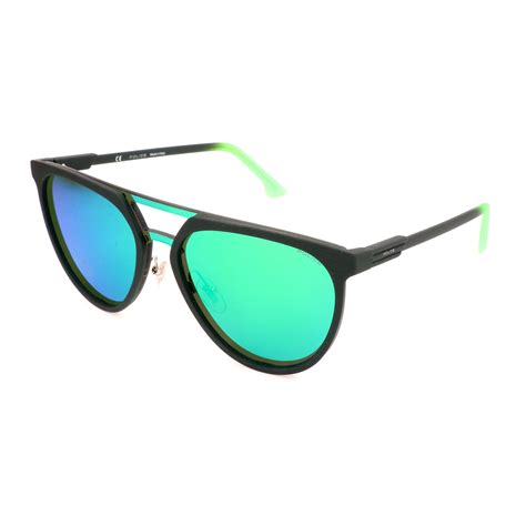 Police Men's Sunglasses // SPL586M // Green + Shiny Black - Police ...