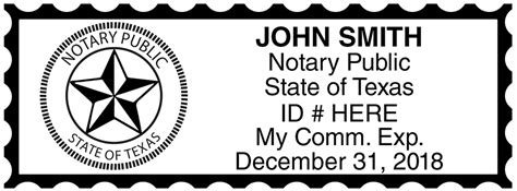 Texas Public Notary Rectangle Stamp