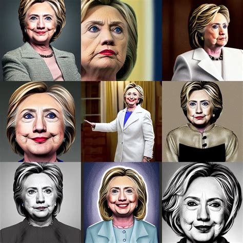 A Portrait Of Hillary Clinton Wearing A Straight Stable Diffusion