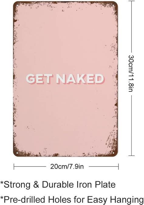 Póster de baño con texto en inglés Get Naked Pink y colorido estilo nostálgico estilo