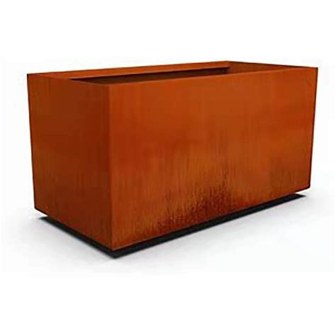 Cube Solid Corten Steel Flower Pot Planter For Graden China Garden