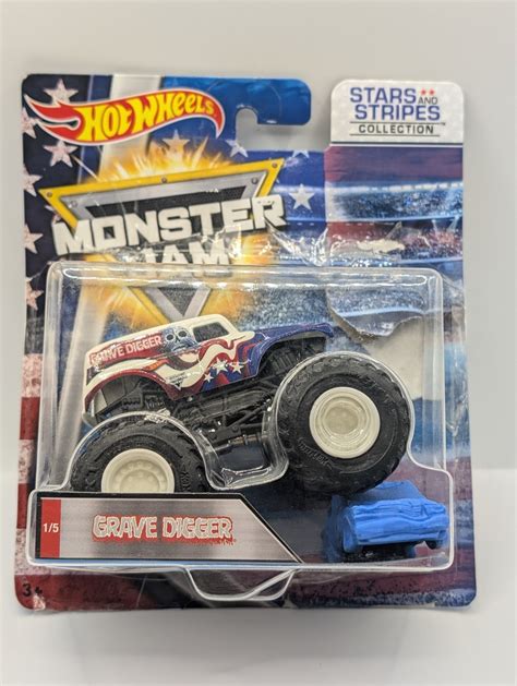 HOT WHEELS MONSTER JAM GRAVE DIGGER STARS AND STRIPES COLLECTION TRUCK Avenue Shop Swap Sell